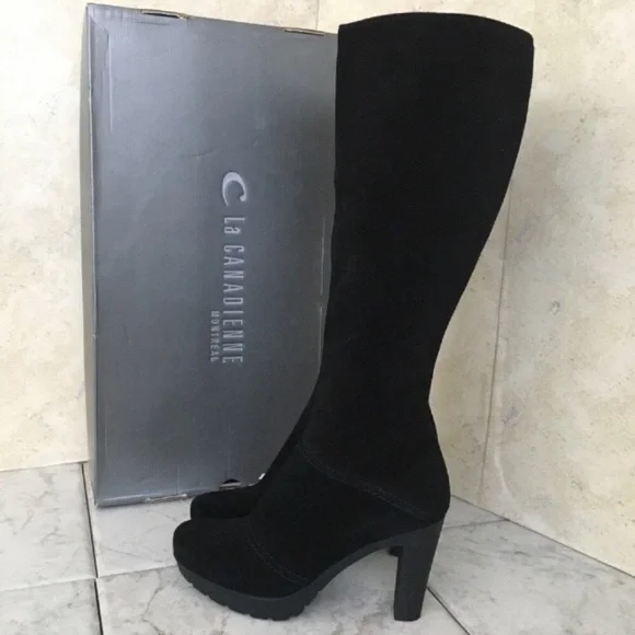 La Canadienne Black Suede Waterproof Boots Women’s Size 9.5 Medium